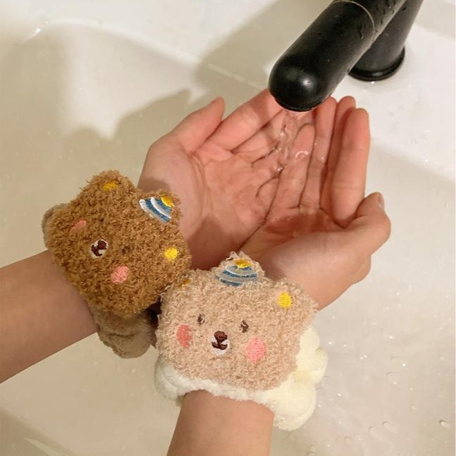 Home Textiles Face Towel - 1Pair Cartoon Bear Face Wash Hand