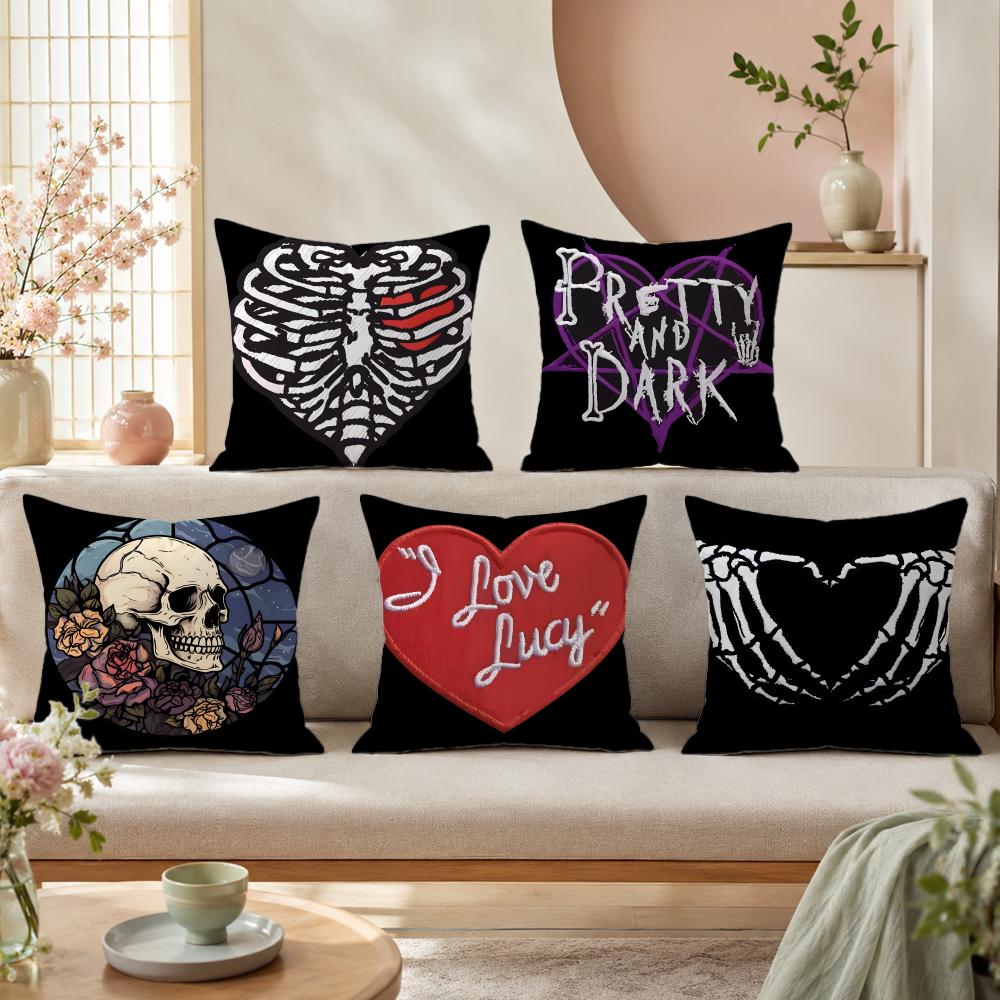 Anime Skull heart print Pillow - огляд і ціна Home Textiles Premium