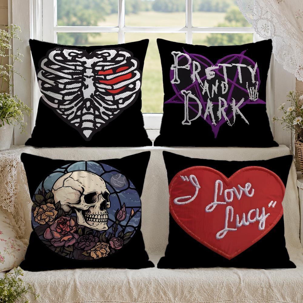 Anime Skull heart print Pillow - огляд і ціна Home Textiles Premium
